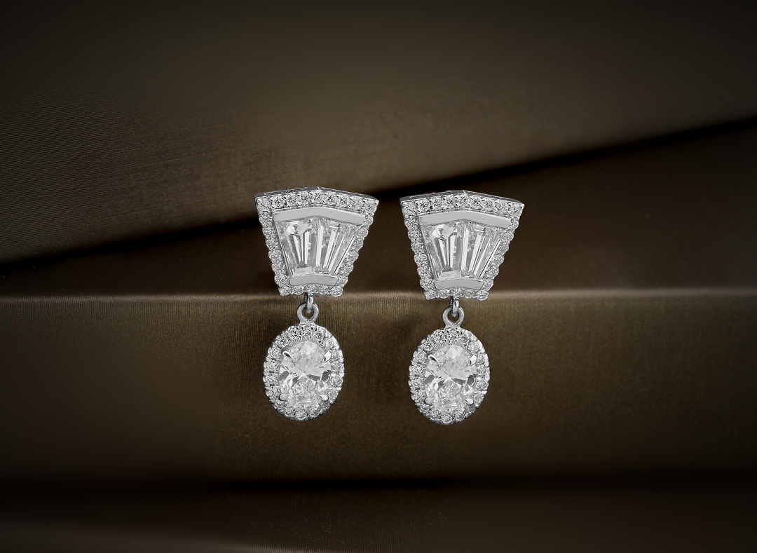 Diamond drop earrings - SKU#: 29349