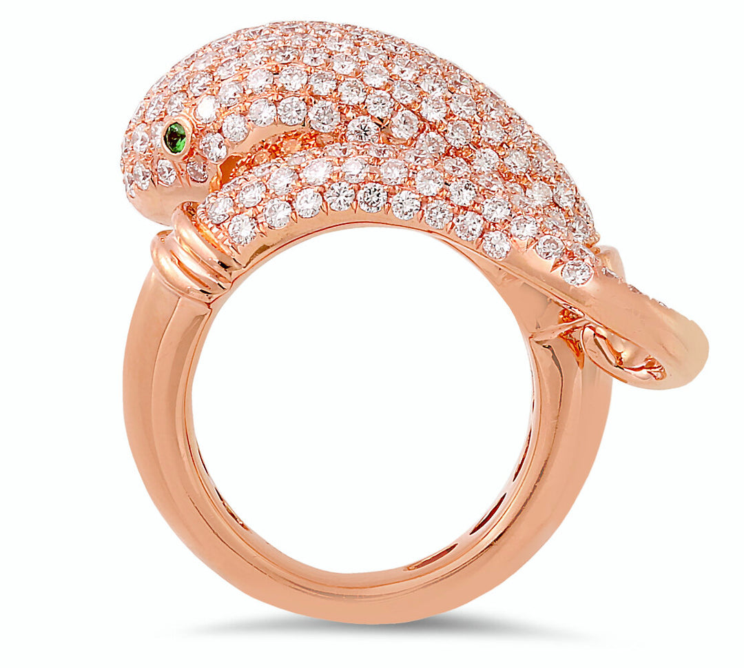 18K rose gold diamond ring - SKU#: 15447