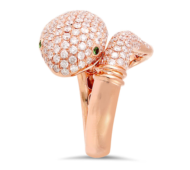 18K rose gold diamond ring - SKU#: 15447