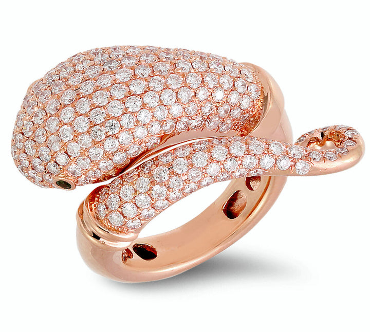 18K rose gold diamond ring - SKU#: 15447