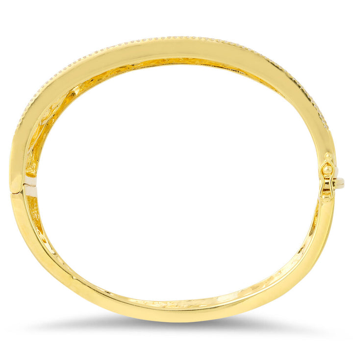 18K yellow gold diamond bangle - SKU#: 18364