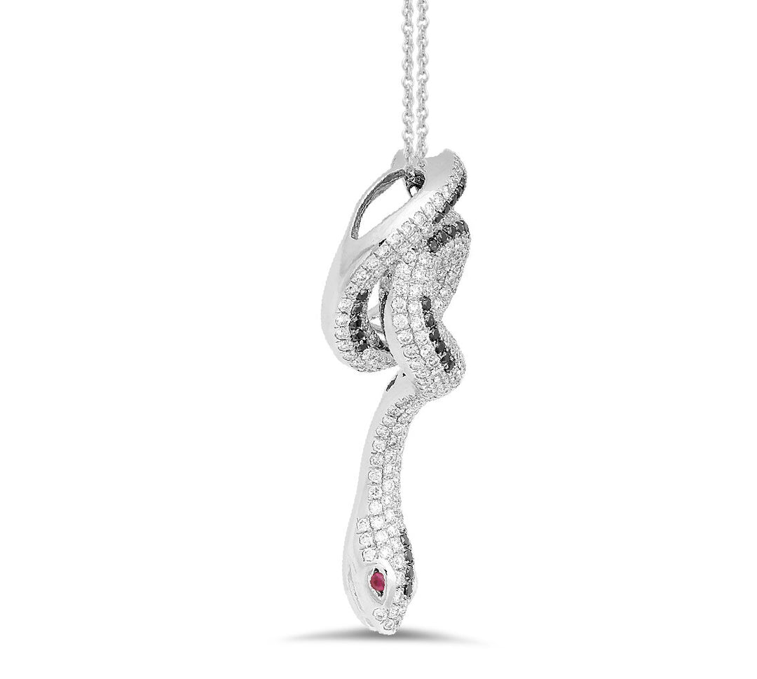 18K white gold diamond pendant - SKU#: 19214