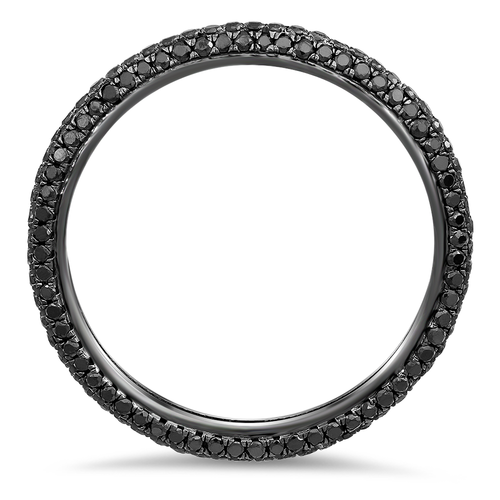 18K gold black rhodium eternity band with black diamonds - SKU#: 21567