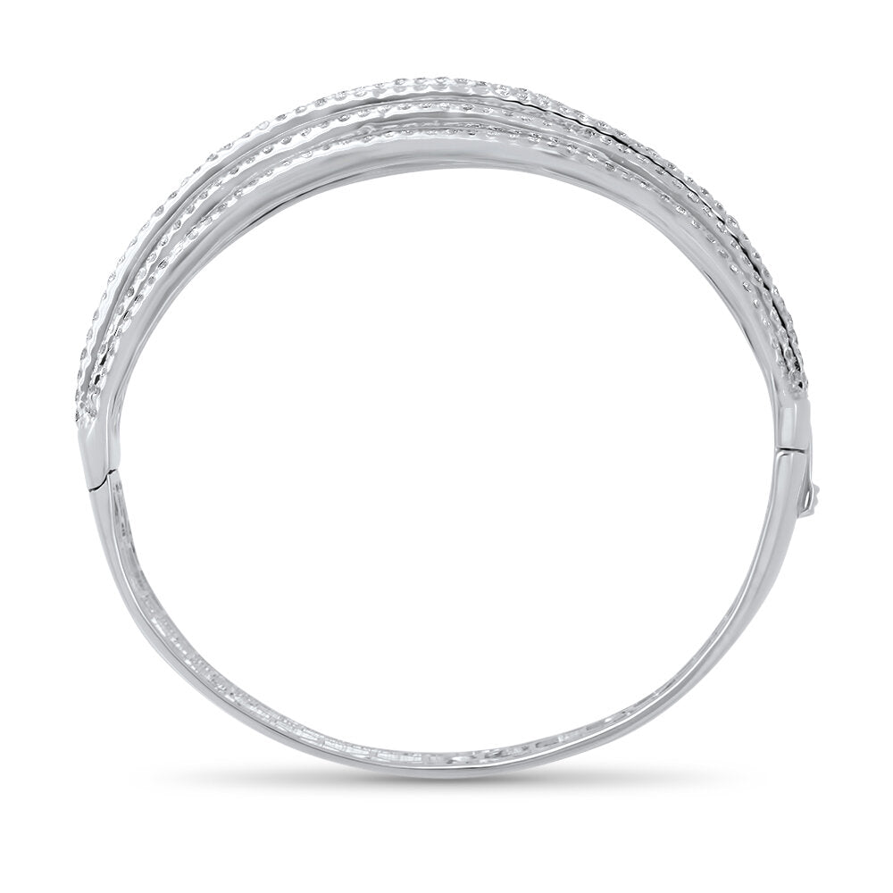 18K white gold diamond bangle - SKU# 21815