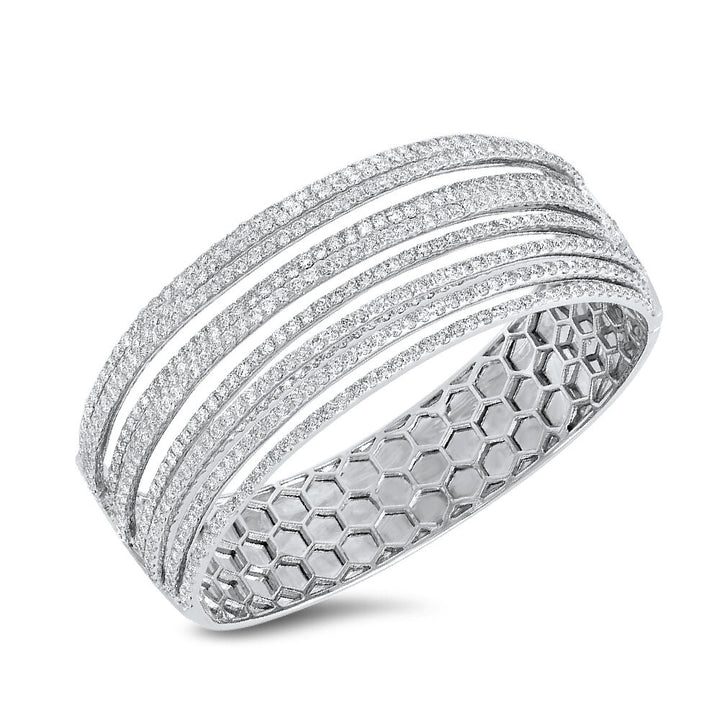 18K white gold diamond bangle - SKU# 21815