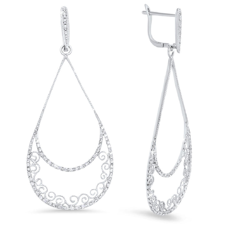 18K white gold diamond earrings - SKU#: 22914