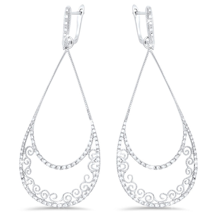 18K white gold diamond earrings - SKU#: 22914