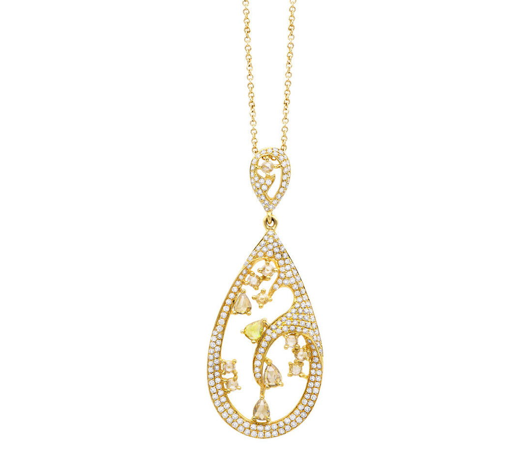 18K rose gold diamond pendant - SKU#: 23433