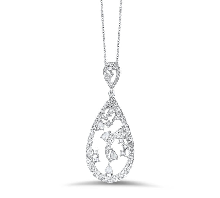 18K rose gold diamond pendant - SKU#: 23433