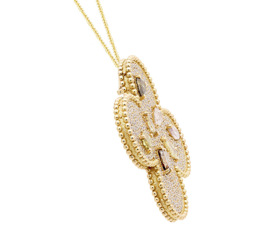 18K yellow gold diamond pendant - SKU#: 29651