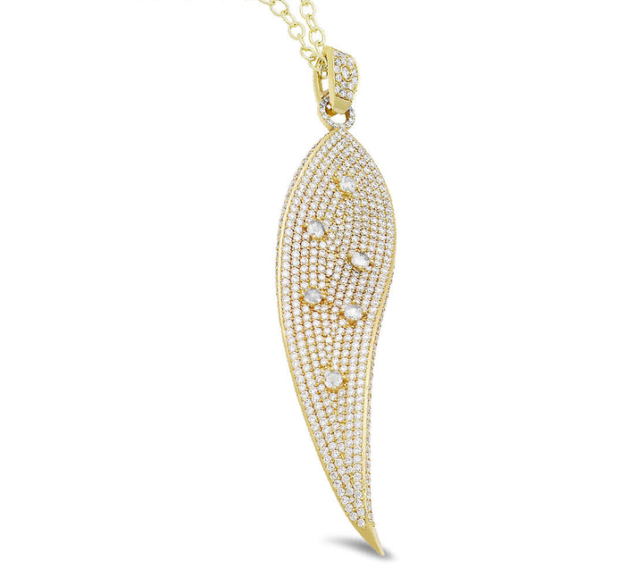 18K yellow gold diamond pendant - SKU#: 24862