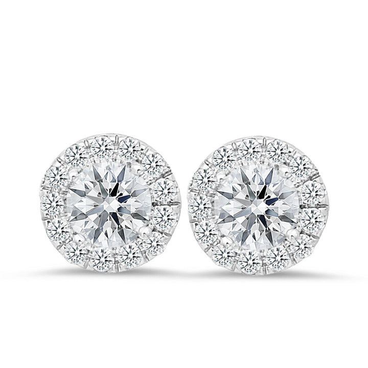 18K white gold 1.50 carat diamond stud earrings - SKU#: 24912-1.50CT