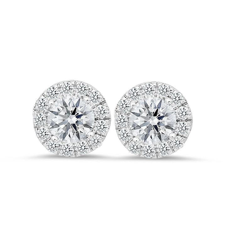 18K white gold 1.00 carat diamond stud earrings - SKU#: 24912