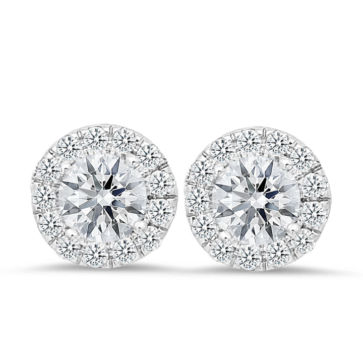 18K white gold 2.00 carat diamond stud earrings - SKU#: 24912-2.00CT