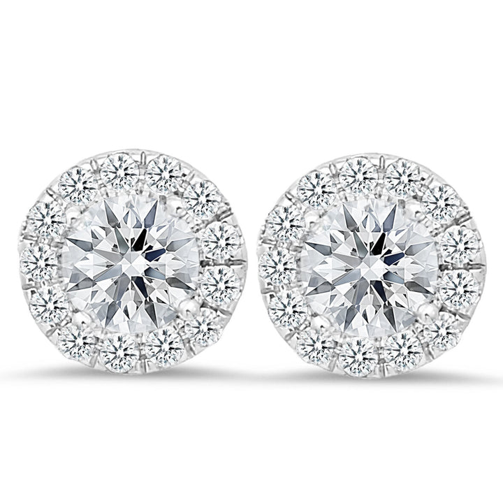 18K white gold 3.00 carat diamond stud earrings - SKU#: 24912-3.00CT