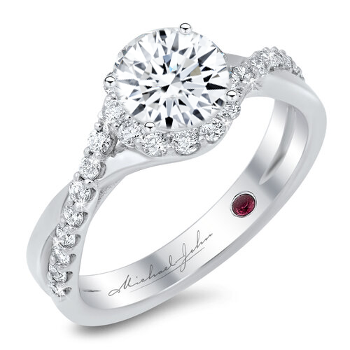 18K white gold engagement ring - SKU# 26171