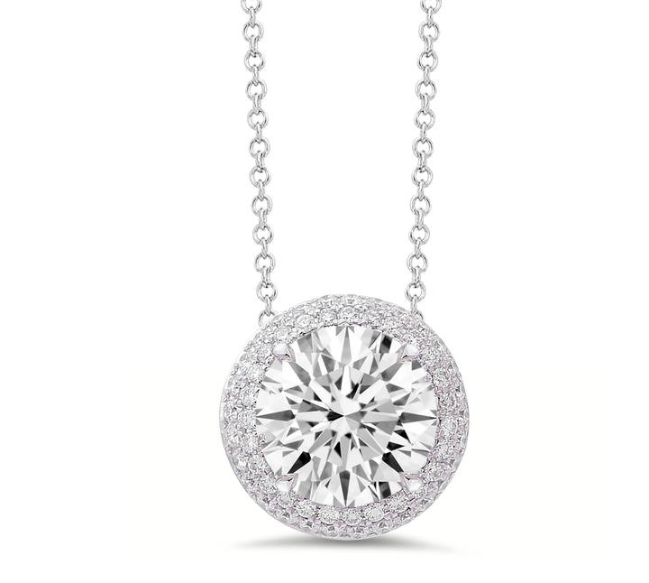 18K white gold diamond pendant - SKU#: 27589