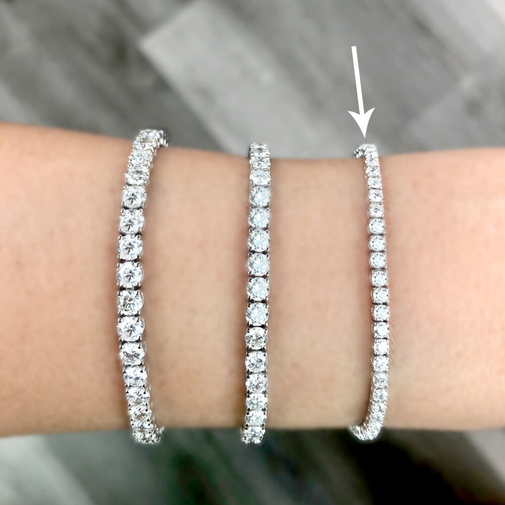 18K white gold diamond tennis bracelet - SKU#: 28048