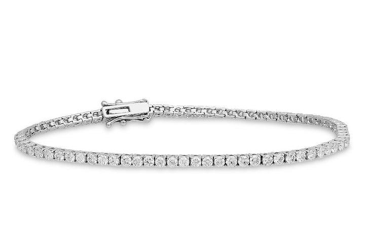 18K white gold diamond tennis bracelet - SKU#: 28048