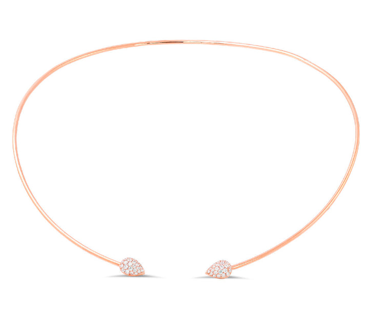 18K rose gold diamond choker necklace - SKU#: 28581