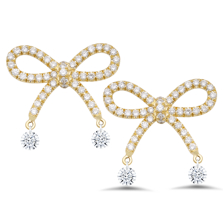 18K gold diamond earrings - SKU#: 28686