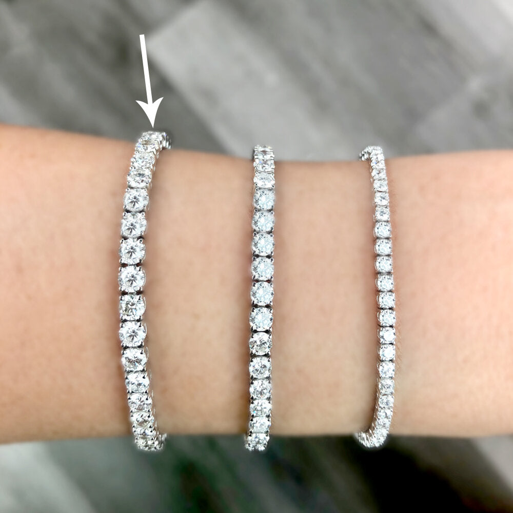 18K white gold diamond tennis bracelet - SKU#: 29407