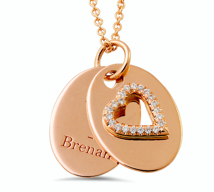 18K two piece diamond pendant - SKU#: 29484