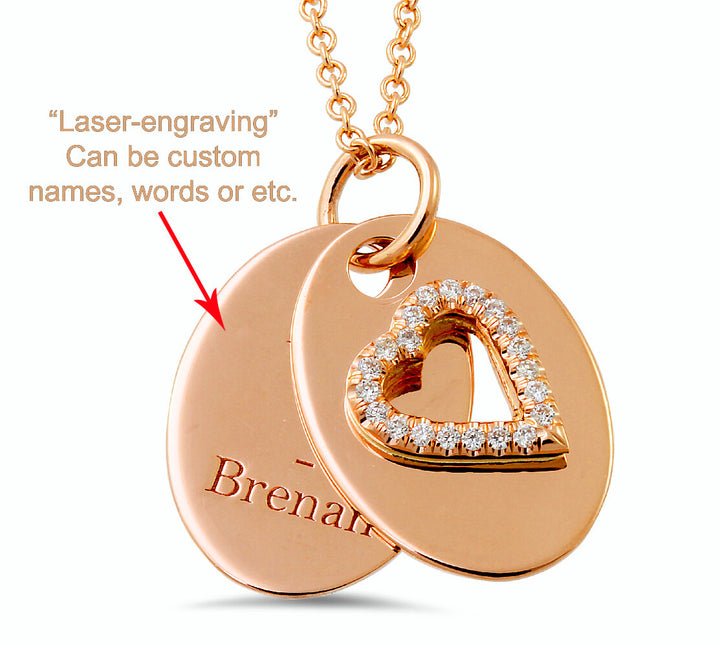 18K two piece diamond pendant - SKU#: 29484