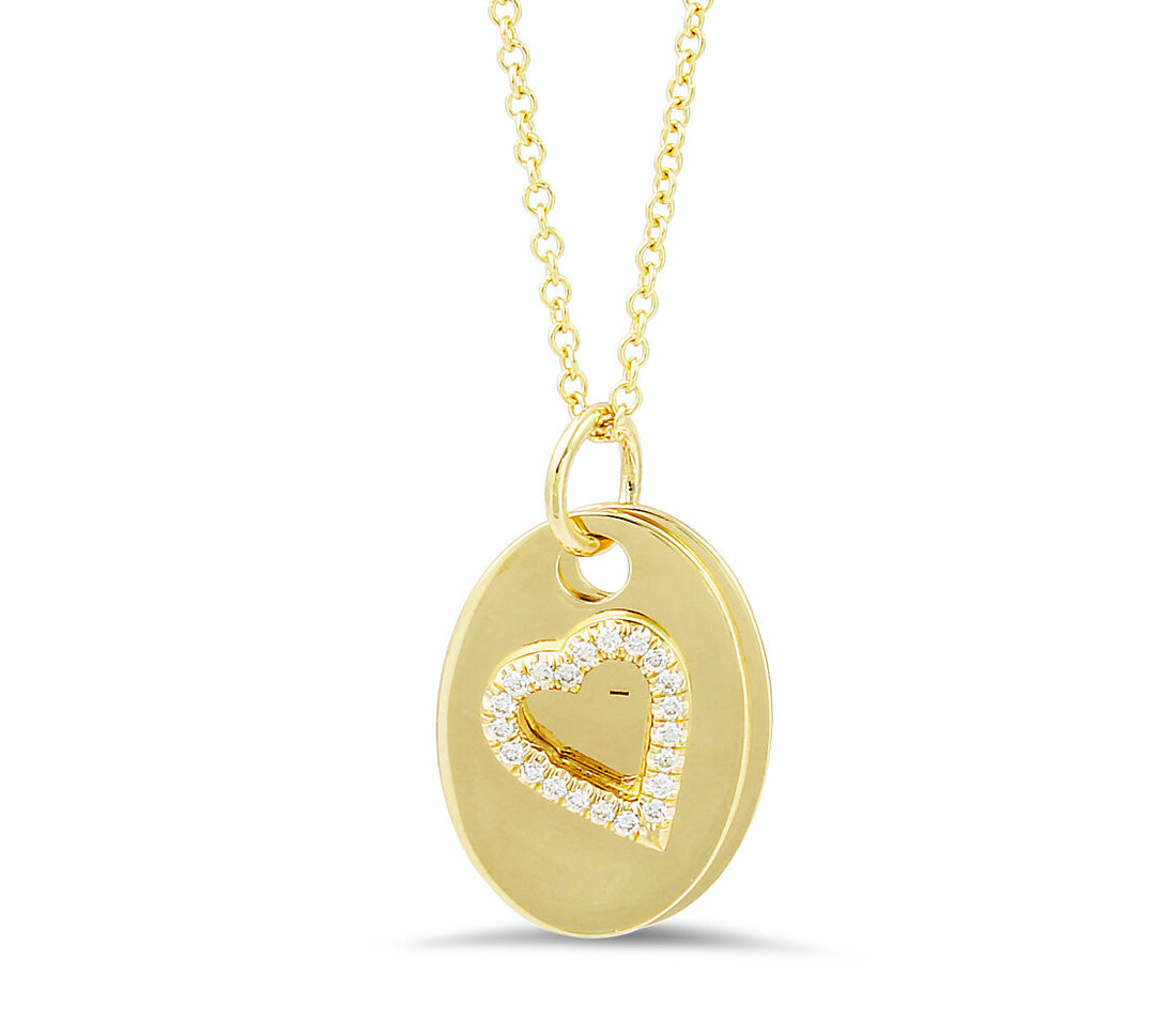 18K two piece diamond pendant - SKU#: 29484