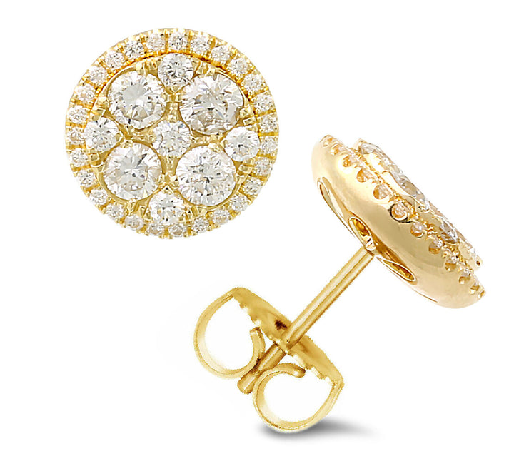 18K yellow gold diamond stud earrings - SKU#: 29532