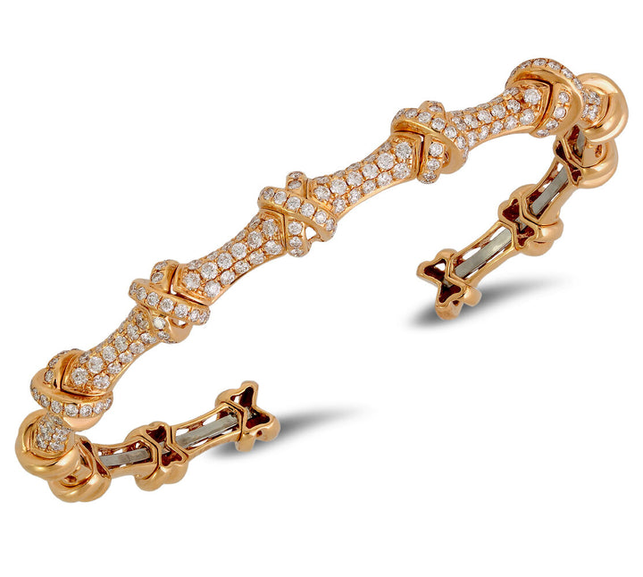 18K rose gold diamond bangle - SKU#: 29618