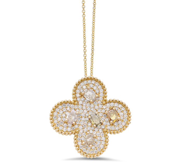 18K yellow gold diamond pendant - SKU#: 29651