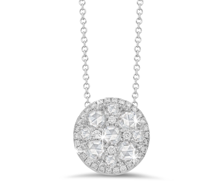 18K white gold diamond pendant - SKU#: 30067