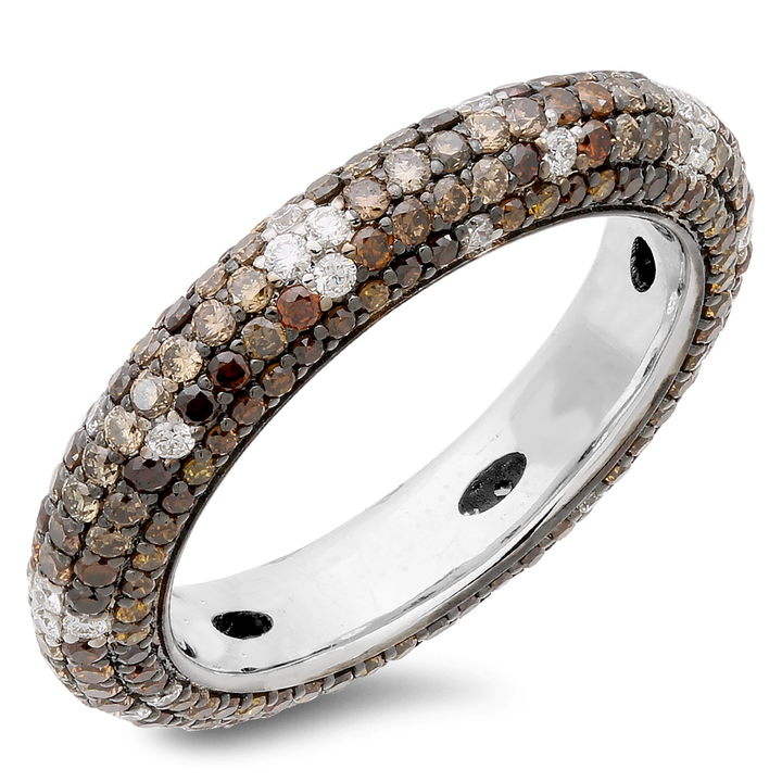 Sparkling White and Champagne Diamond Eternity Band