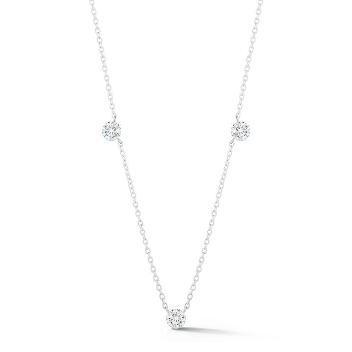 Three Laser-Pierced Diamond Necklace