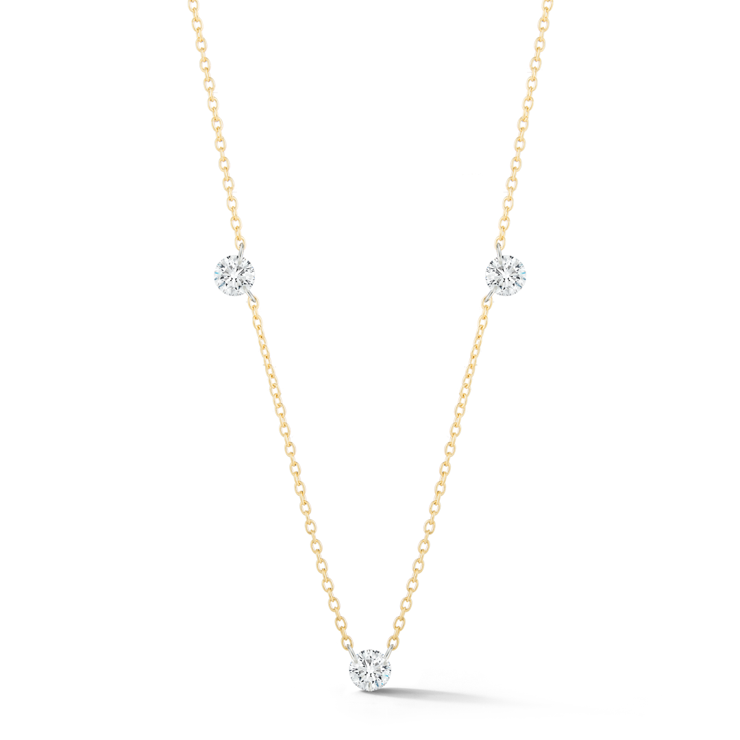 Three Laser-Pierced Diamond Necklace