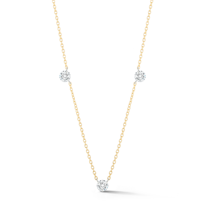 Three Laser-Pierced Diamond Necklace