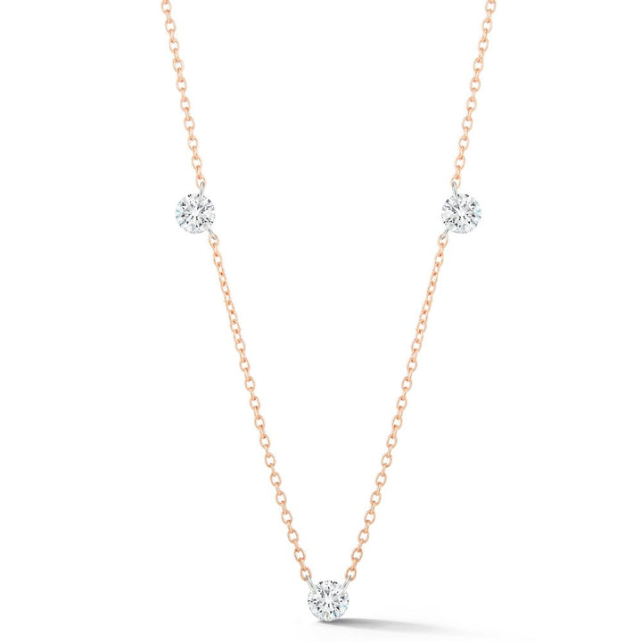 Three Laser-Pierced Diamond Necklace