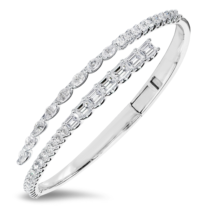 18K white gold diamond bangle - SKU#: 31132