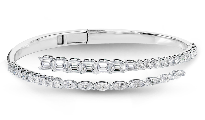 18K white gold diamond bangle - SKU#: 31132