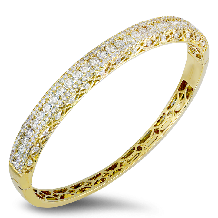 18K gold diamond bangle - SKU#: 31234